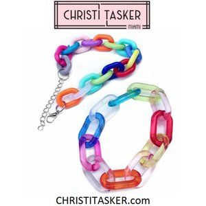 Colorful Rainbow Handmade Chain Candy Bracelet